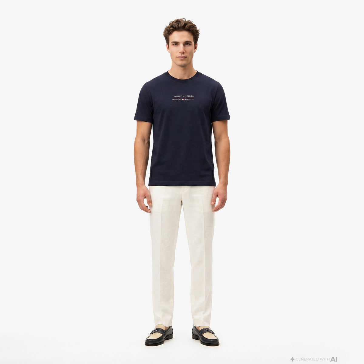 Tommy Hilfiger Brand Love Erkek Lacivert T-shirt
