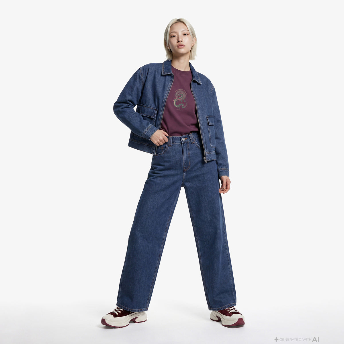 Unıted4 Denim Kadın Mavi Ceket
