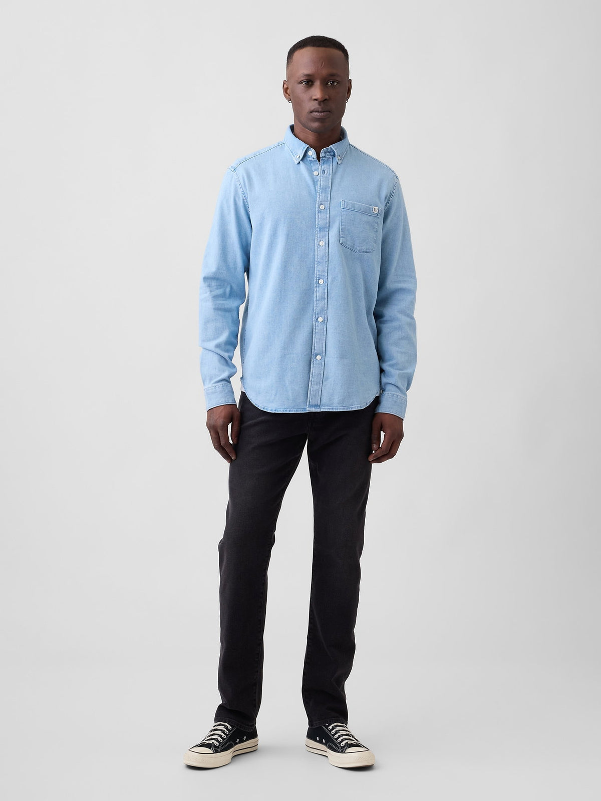Açık Mavi Relaxed Denim Gömlek