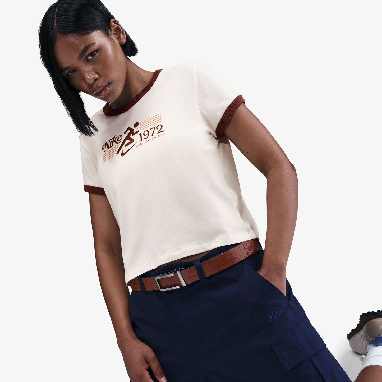 Nike Sportswear Ringer Kadın Bej T-shirt