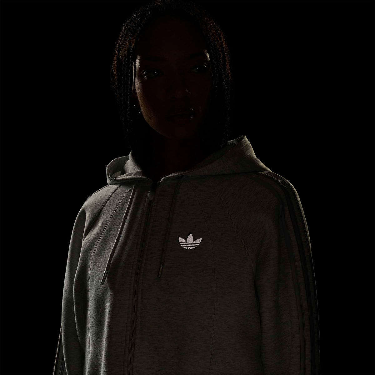 Adidas Superstar Track 2.0 C Hoody Kadın Gri Sweatshirt