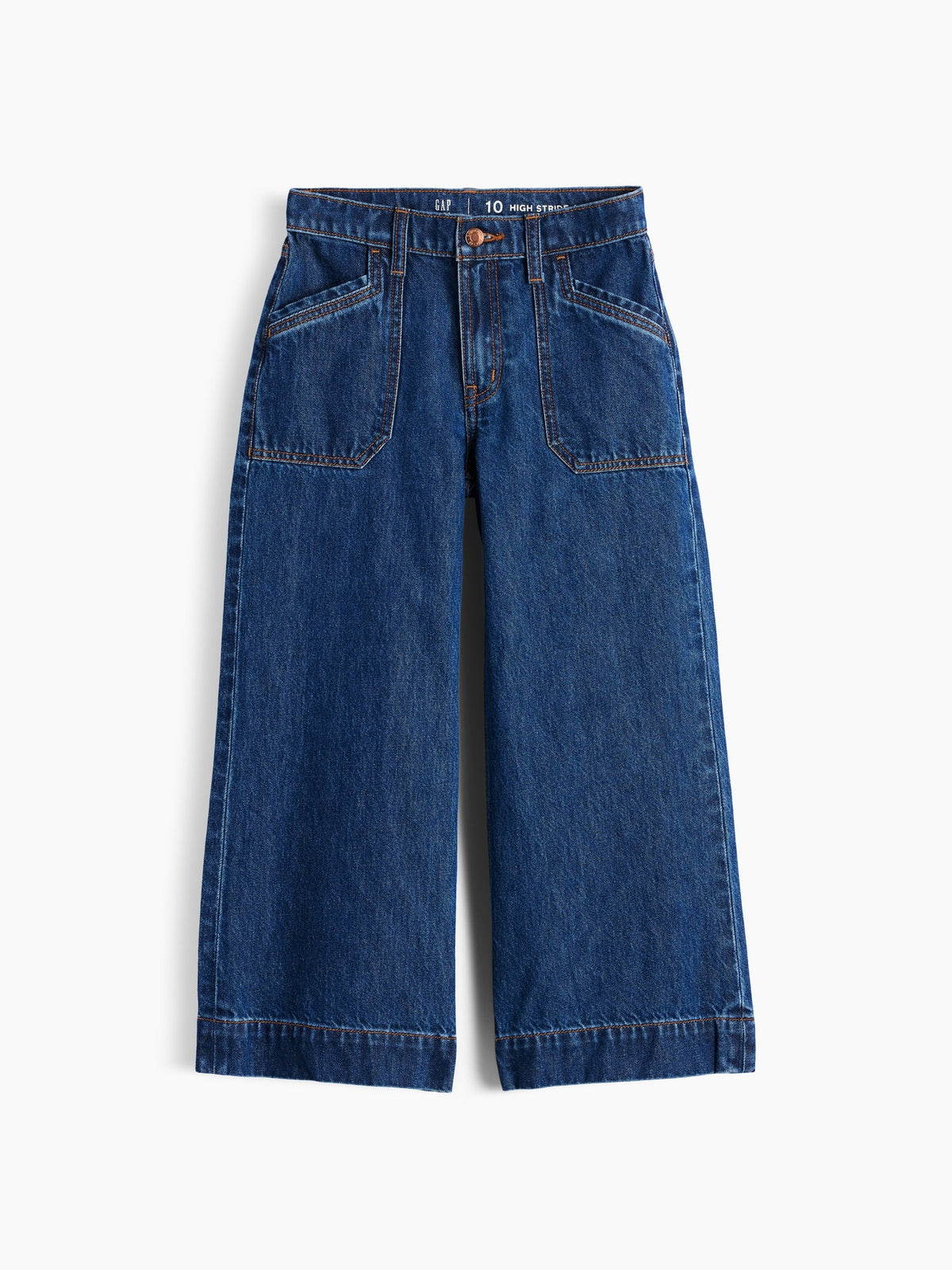 Koyu Mavi High Rise Stride Wide-leg Ankle Jean Pantolon