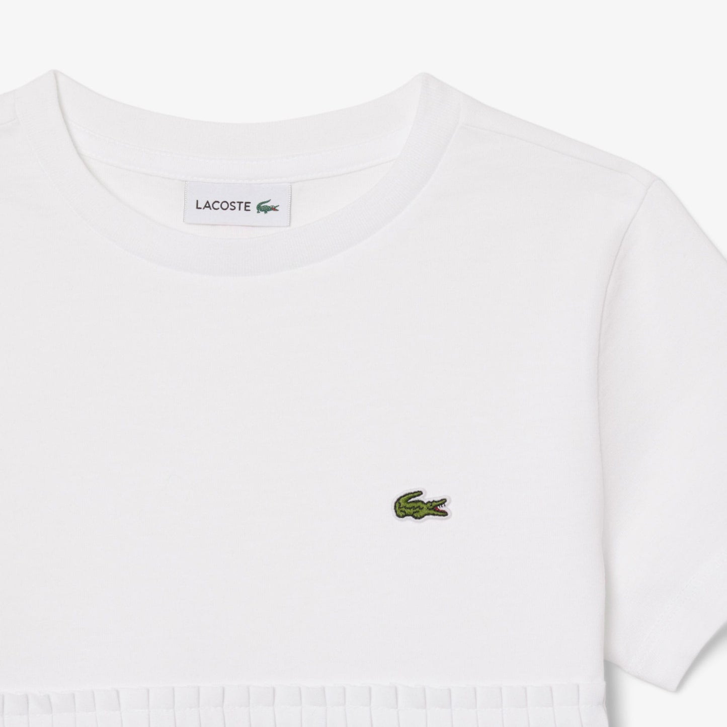 Lacoste Kız Çocuk Bisiklet Yaka Beyaz T-shirt