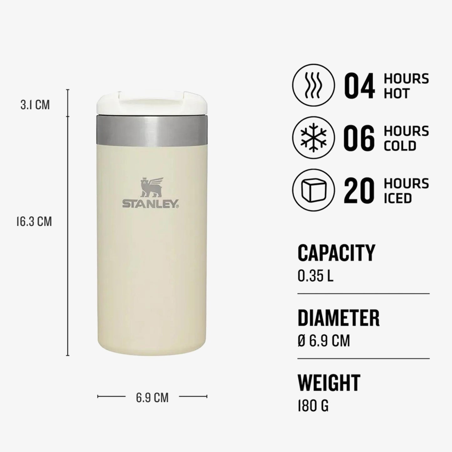 Stanley The Aerolight Transit Mug 0.35 L Krem Termos