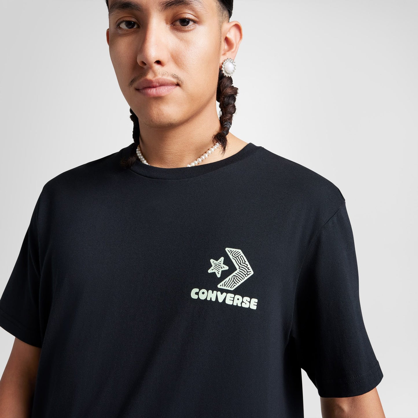 Converse Nature Center Erkek Grafik Baskılı Siyah T-shirt
