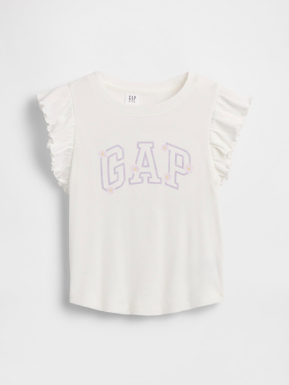 Beyaz Arch Logo Ruffle T-shirt