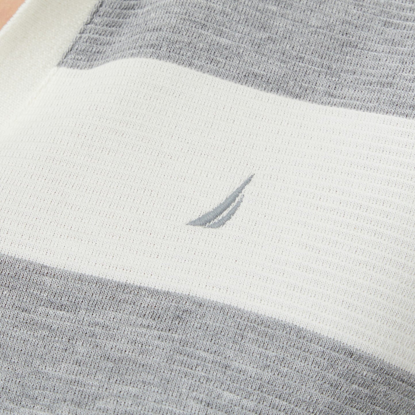 Nautica Kadın Gri Regular Fit Çizgili Polo Yaka T-shirt