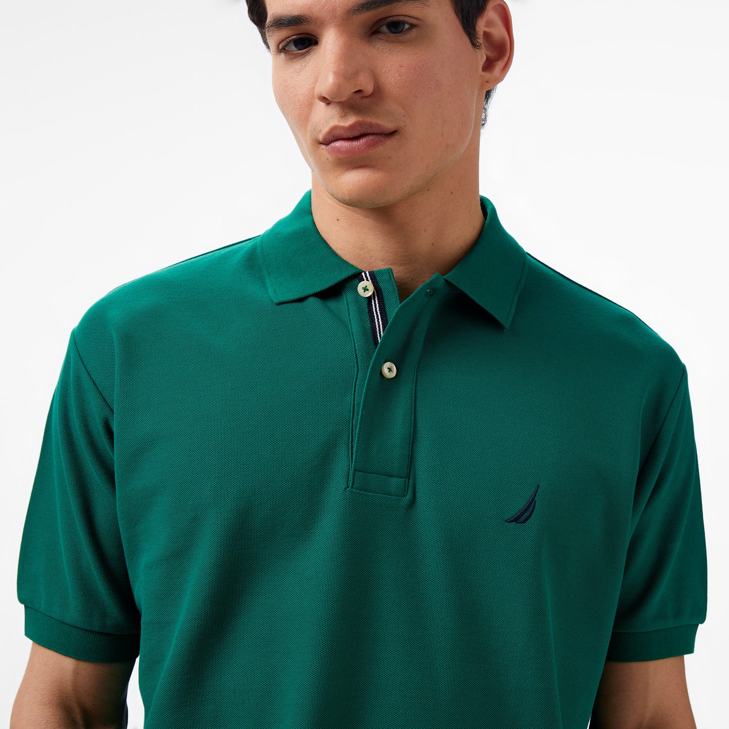 Nautica Erkek Yeşil Classic Fit Kısa Kollu Polo Yaka T-shirt