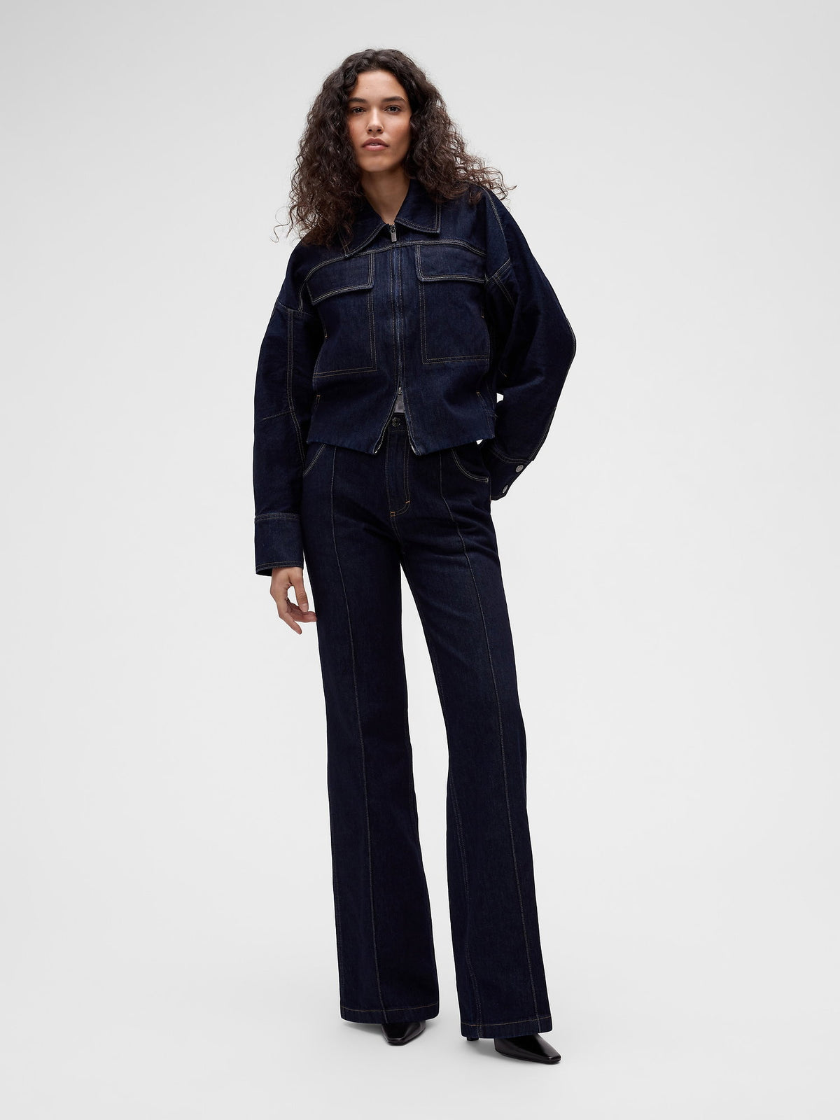 Koyu Mavi Gapstudio Iki Cepli Denim Ceket