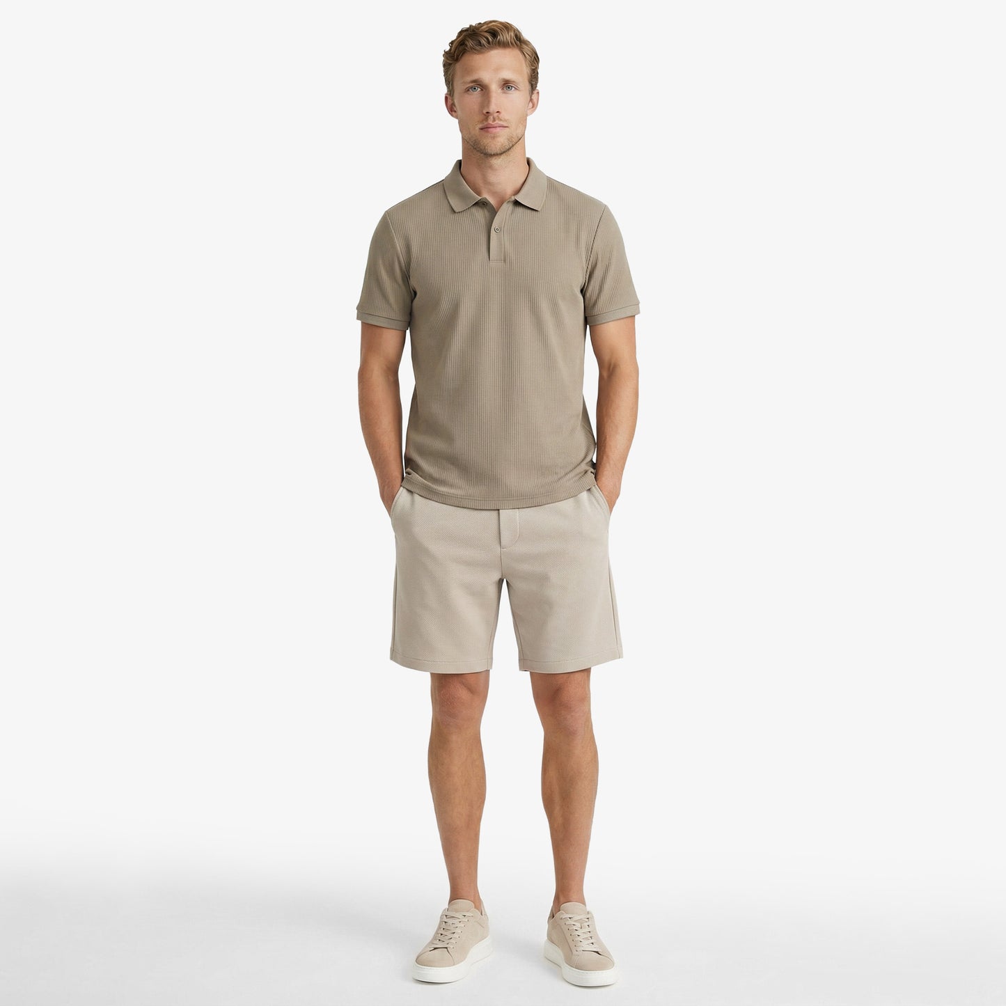Nautica Erkek Bej Regular Fit Polo Yaka T-shirt