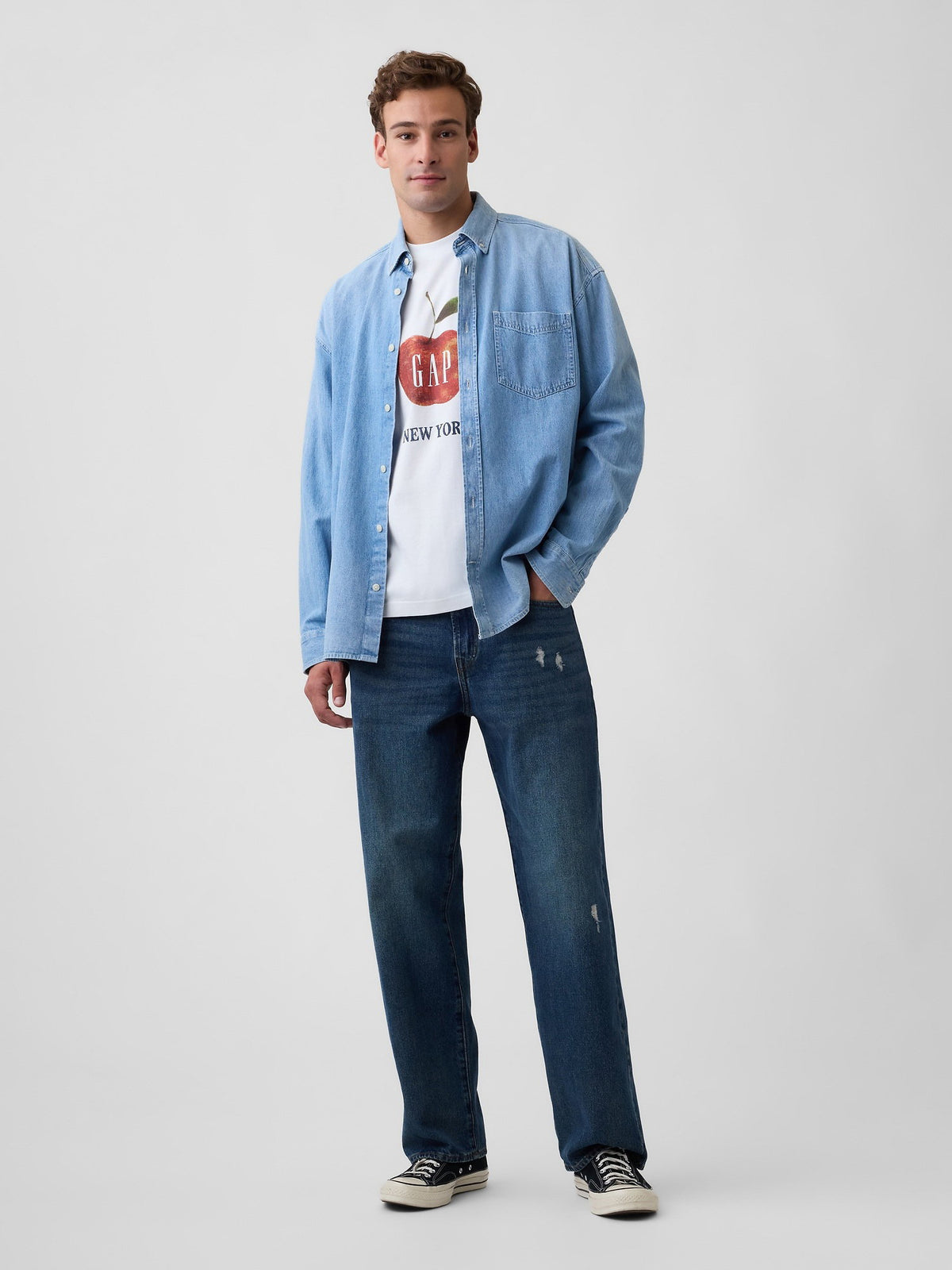 Beyaz Everyday Soft Relaxed Grafik T-shirt
