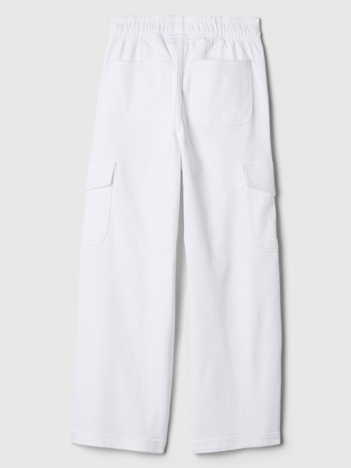 Beyaz High Rise Easy Wide Kargo Jean Pantolon
