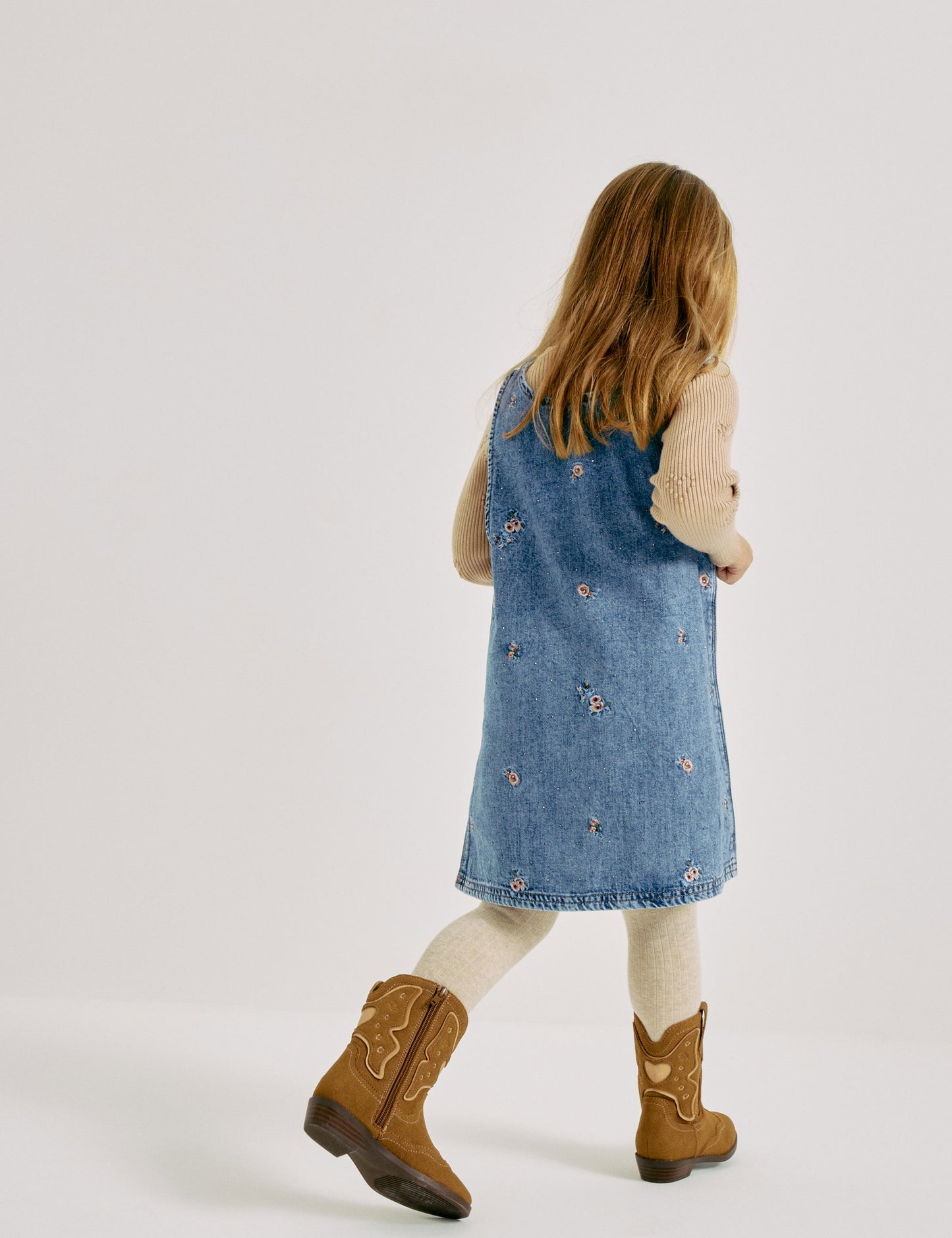 Saf Pamuklu Denim Elbise
