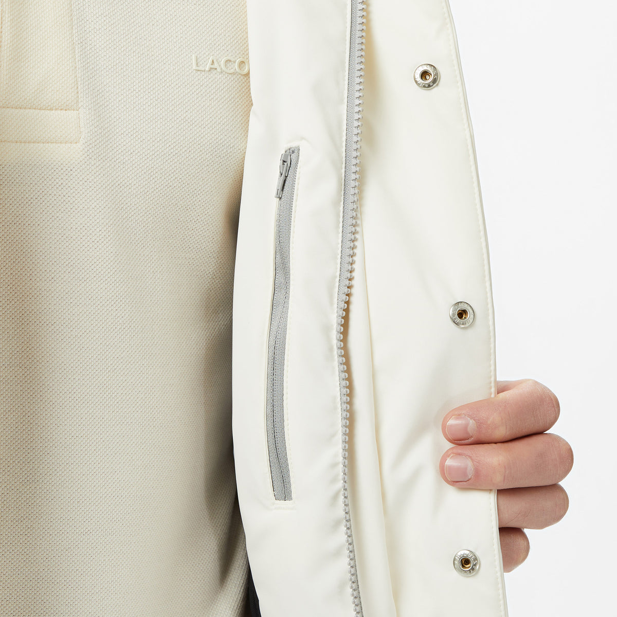 Lacoste Erkek Relaxed Fit Dik Yaka Bej Mont