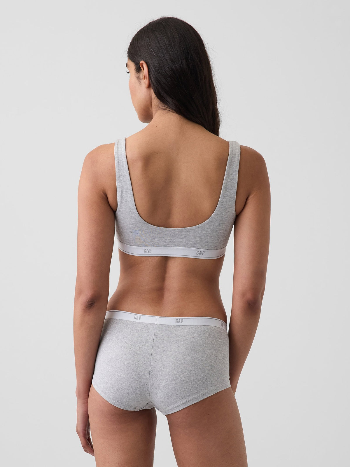 Gri Softmade Organik Stretch Pamuk Gap Logo Bralet