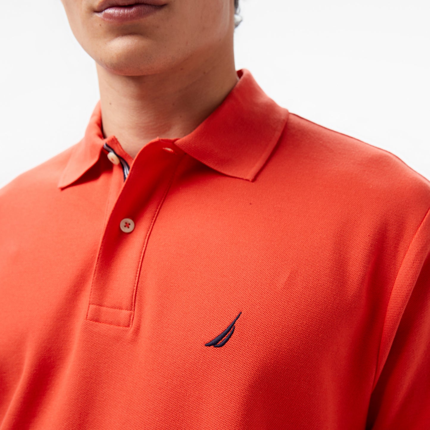 Nautica Erkek Turuncu Classic Fit Kısa Kollu Polo Yaka T-shirt