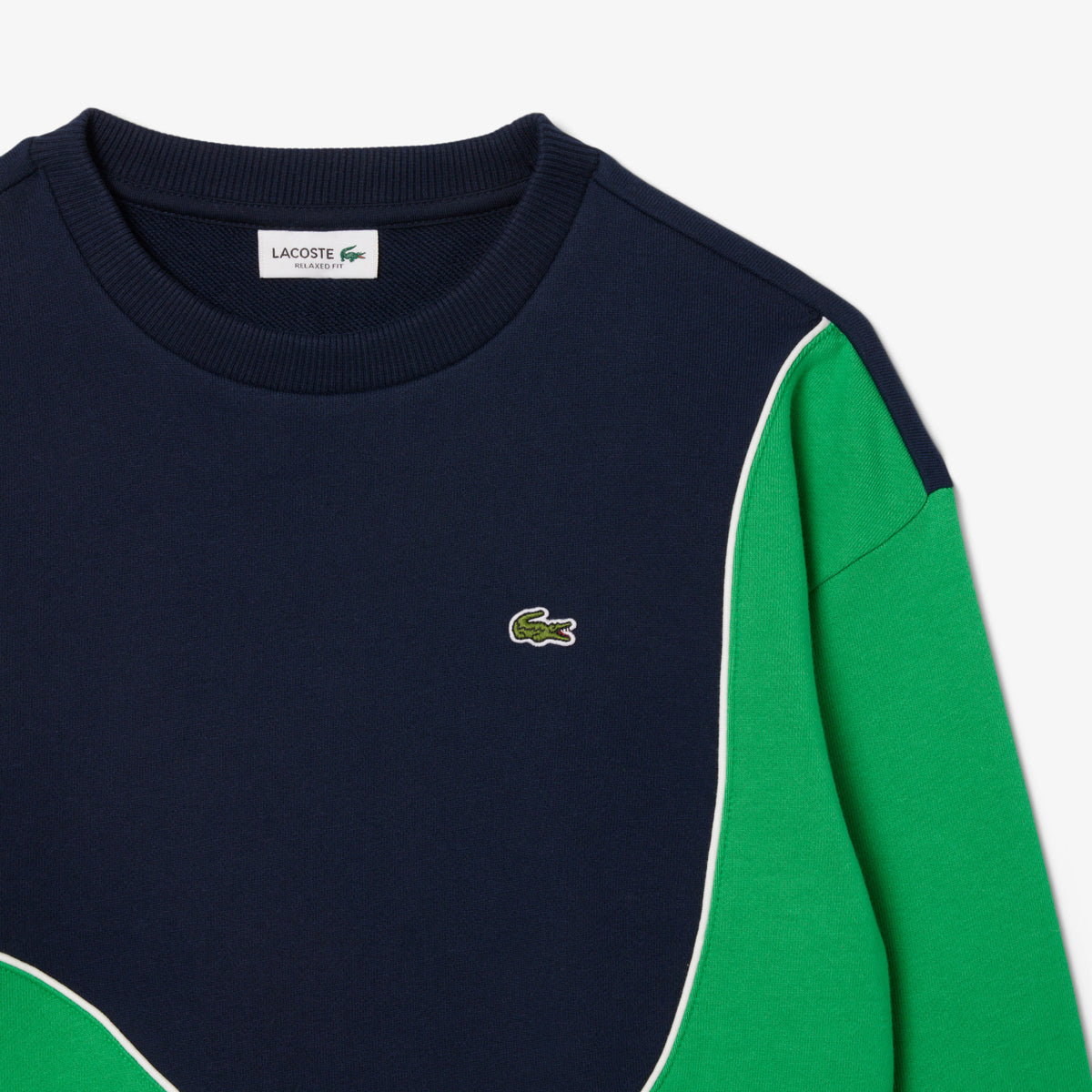 Lacoste Colour Block Fleece Çocuk Lacivert/yeşil Sweatshirt