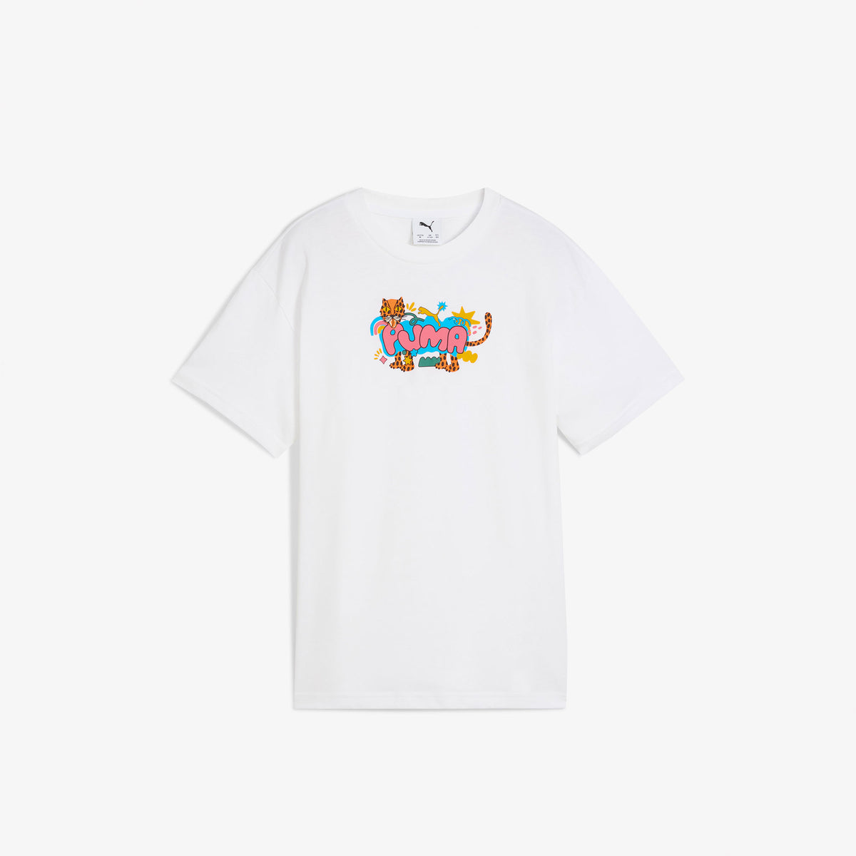 Puma Graphic Leopard Çocuk Beyaz T-shirt