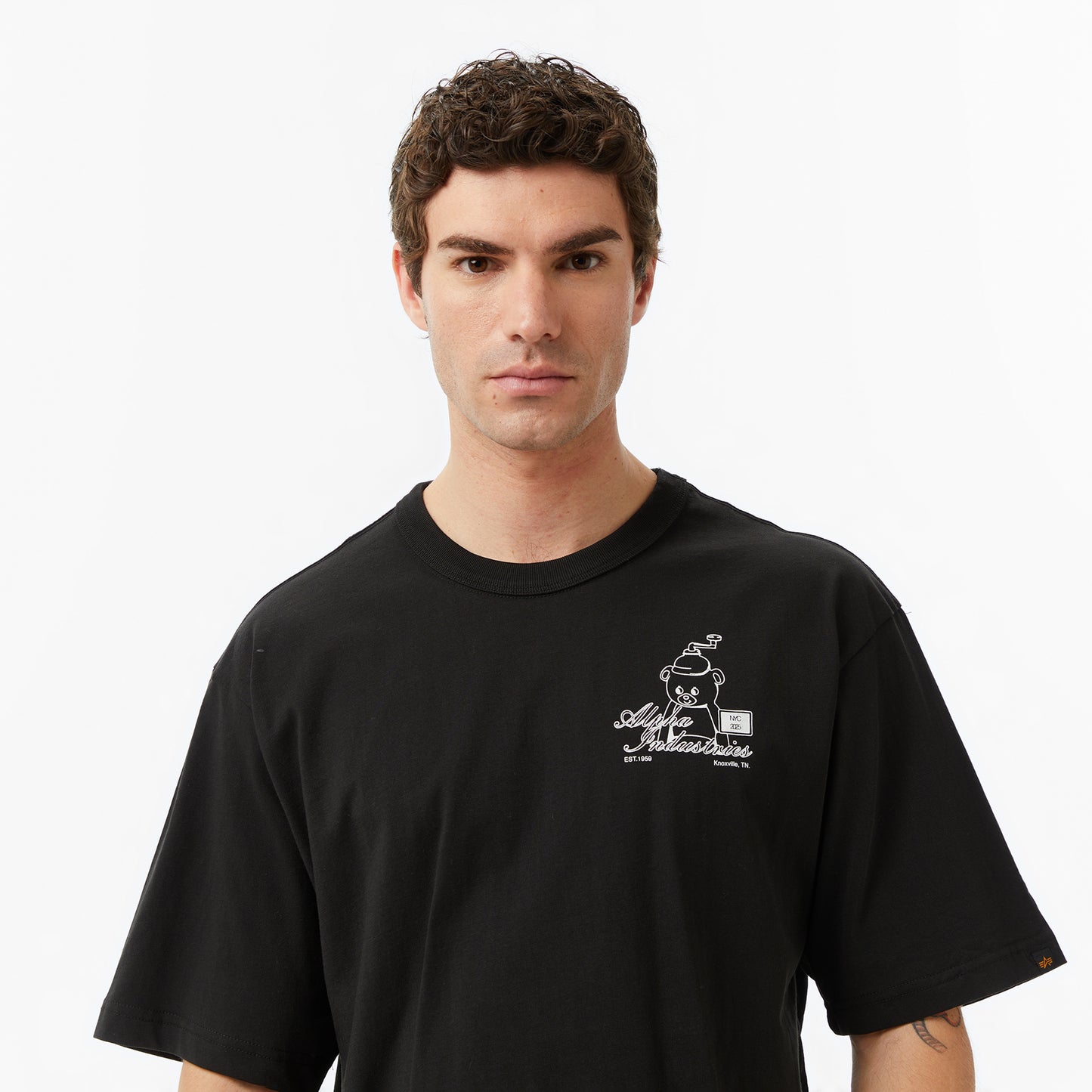 Alpha Industries Toy Bear Erkek Siyah T-shirt