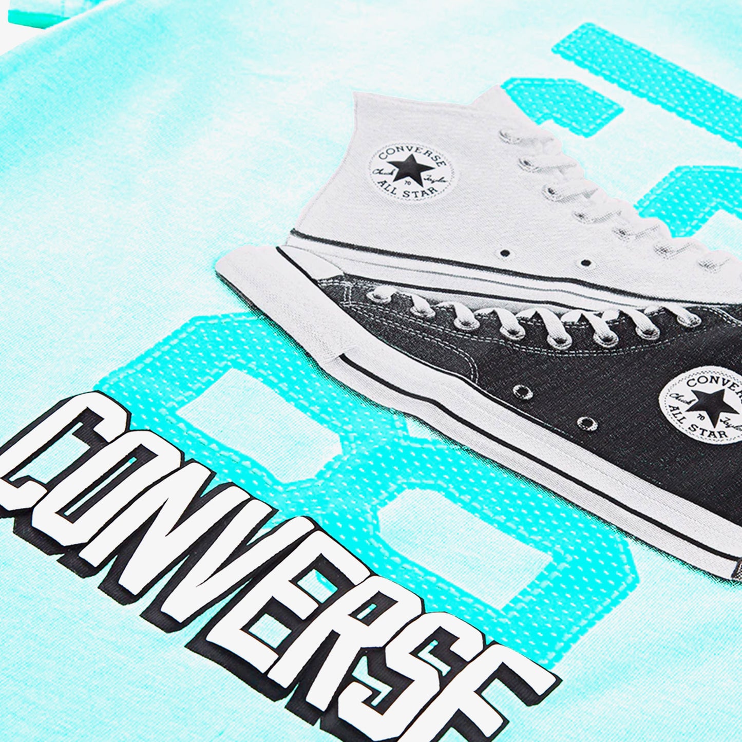 Converse Retro Font Sneaker Çocuk Yeşil T-shirt