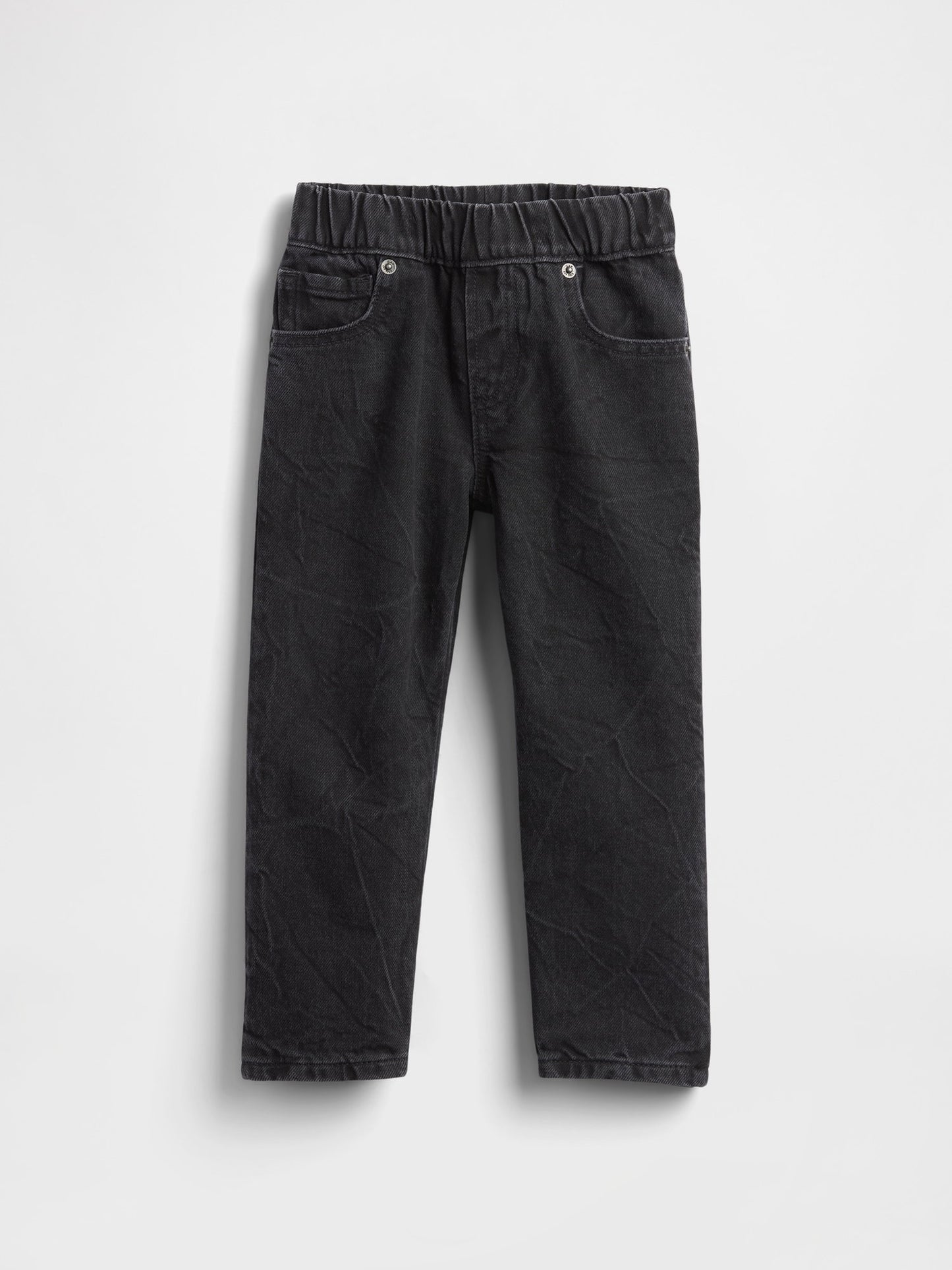 Siyah Pull-on Baggy Jean Pantolon