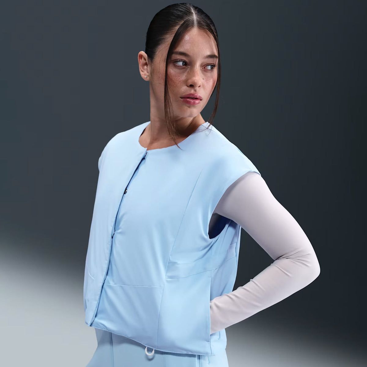 Nike 24.7 Tf Vest Filled Woven Kadın Mavi Yelek