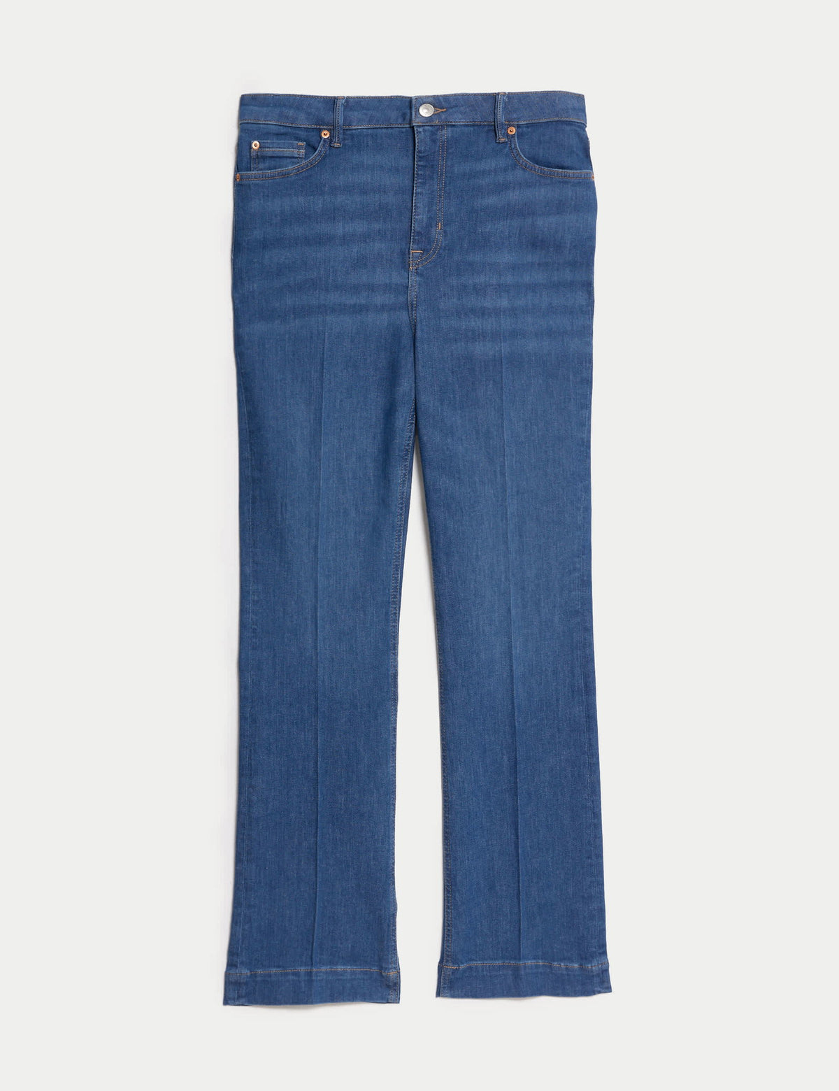 Yüksek Bel Slim Flare Jean Pantolon