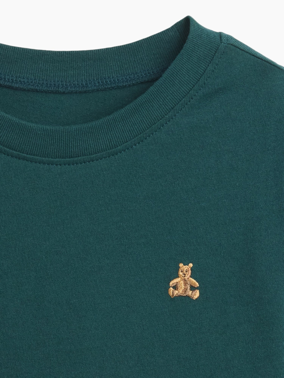 Koyu Yeşil Bisiklet Yaka T-shirt