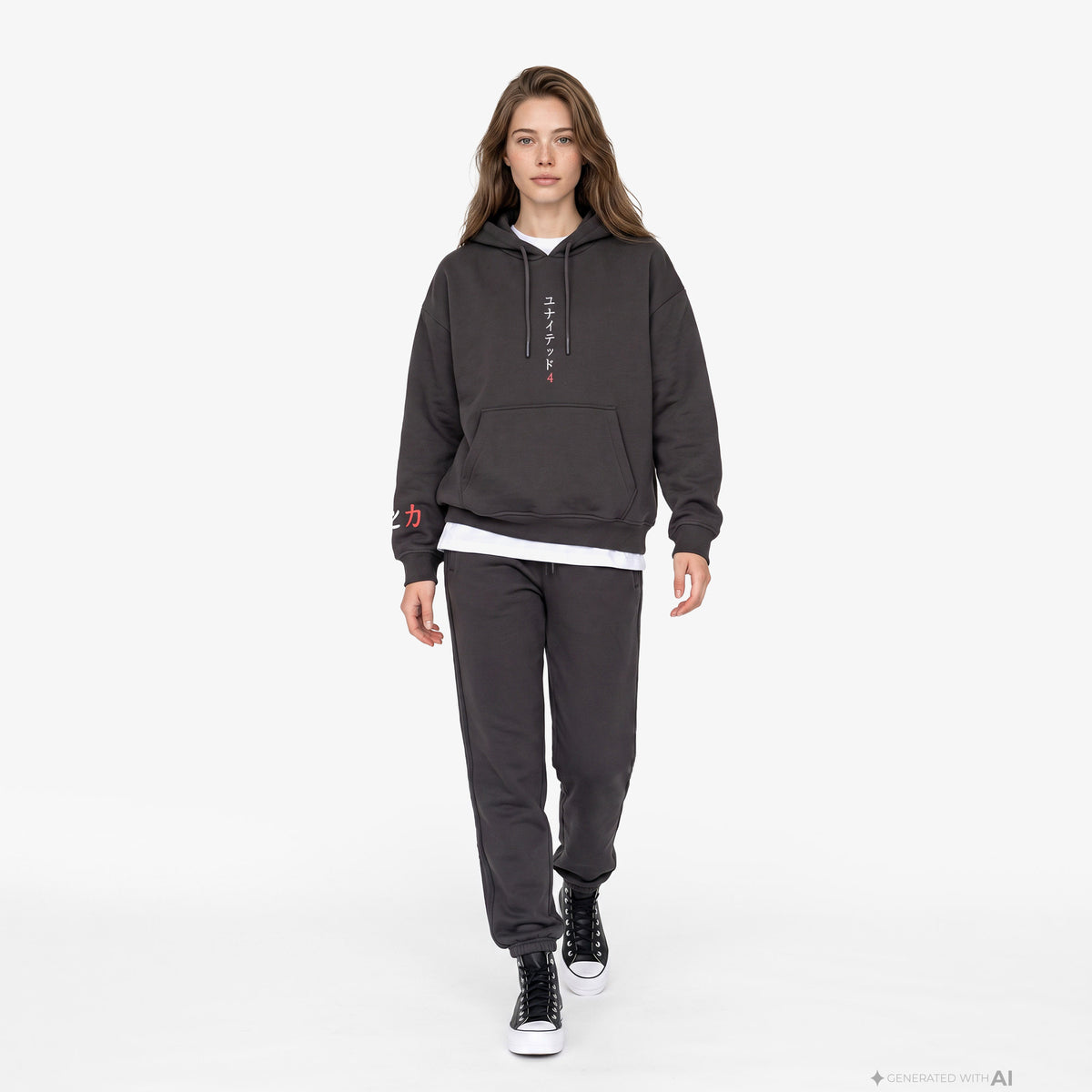 Unıted4 Regular Fit Kadın Kahverengi Sweatshirt