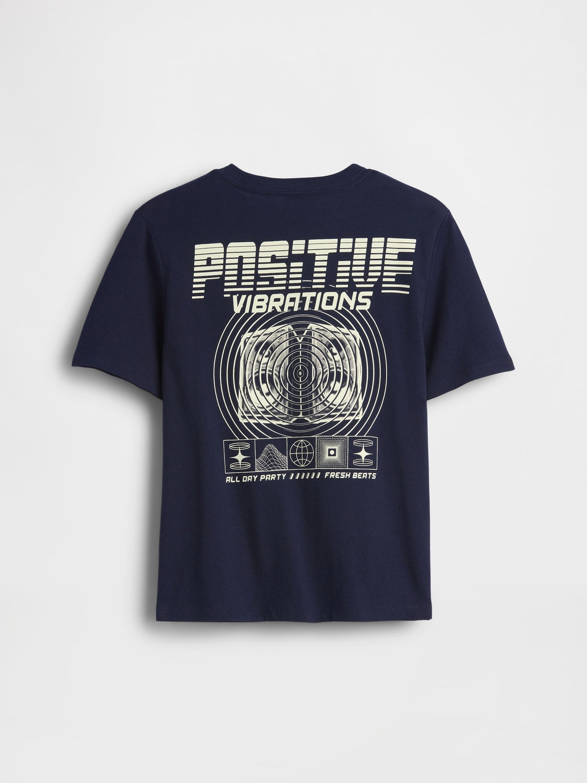 Lacivert Grafik Baskılı T-shirt