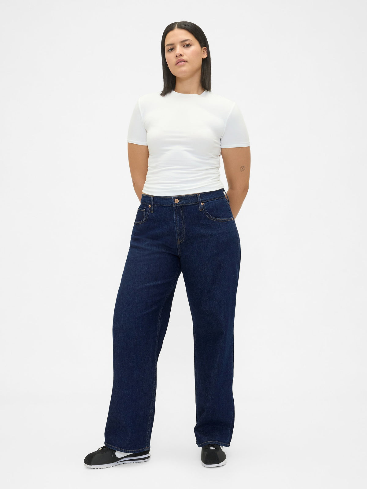 Koyu Mavi Low Rise '90s Jean Pantolon