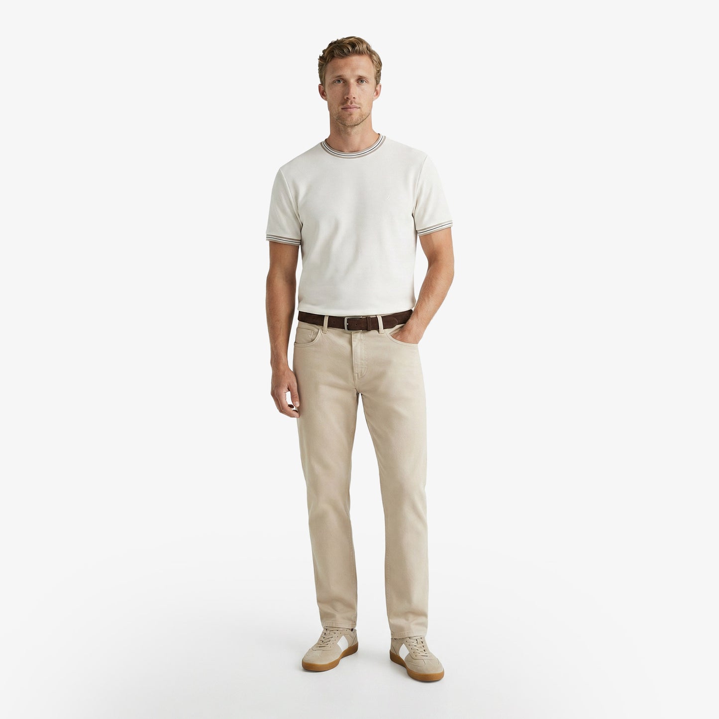 Nautica Erkek Beyaz Regular Fit T-shirt