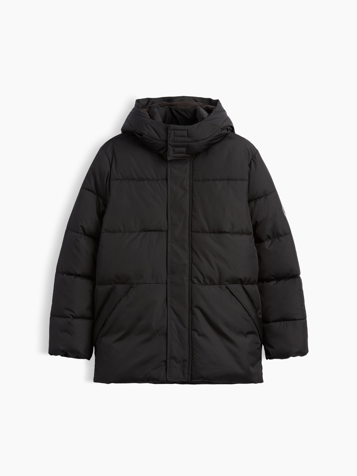 Siyah Relaxed Puffer Şişme Mont