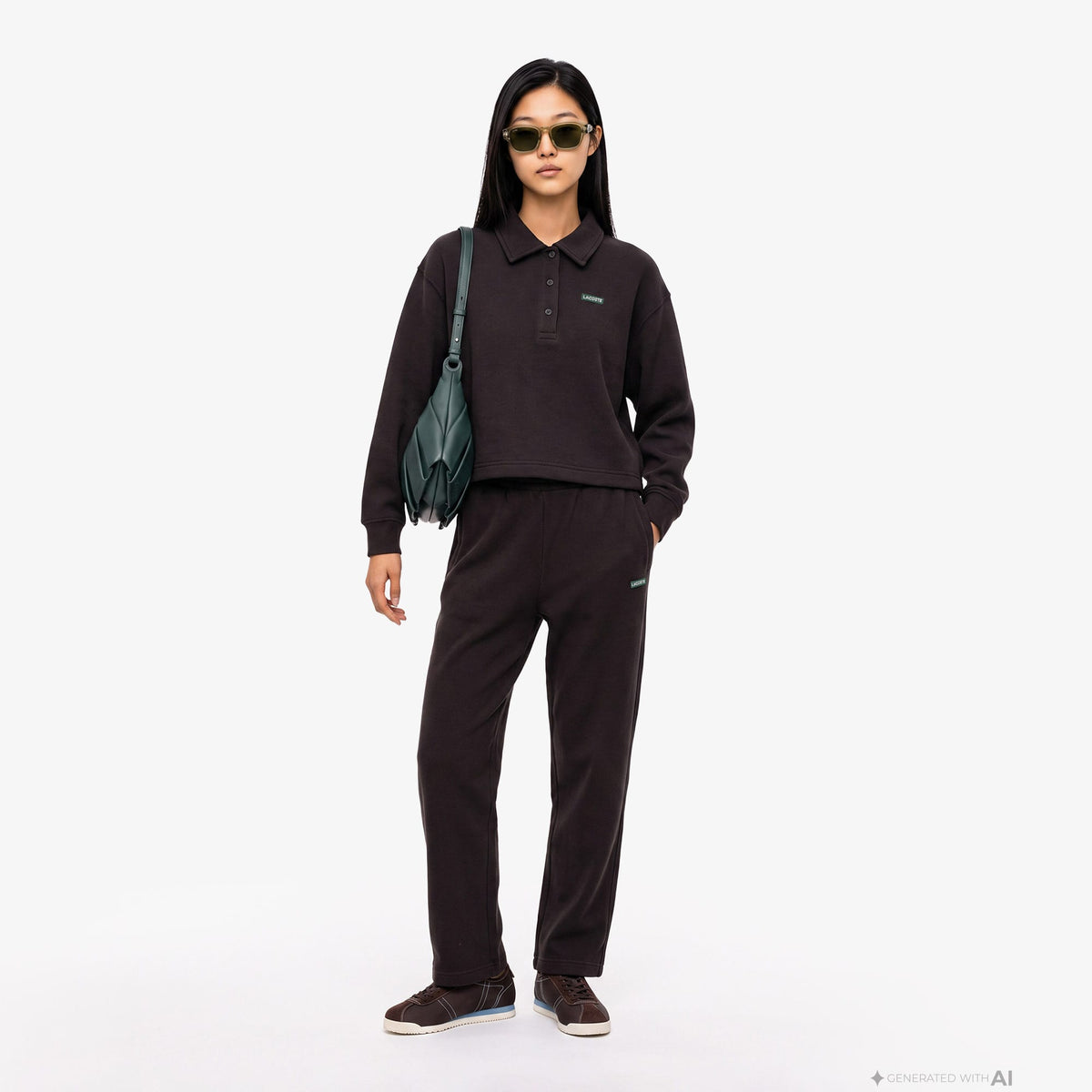 Lacoste Oversize Fit Kadın Kahverengi Sweatshirt
