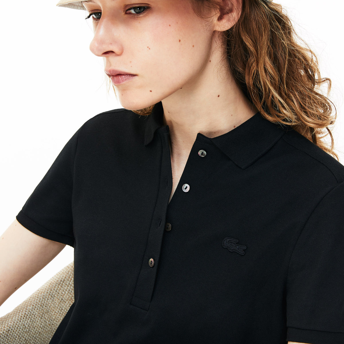 Lacoste Kadın Slim Fit Kısa Kollu Polo Yaka Siyah Elbise