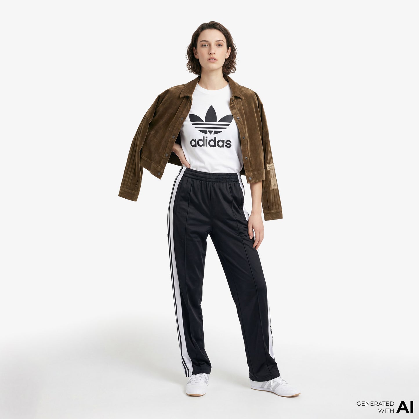 Adidas Adicolor Trefoil Boxy Kadın Beyaz Tişört
