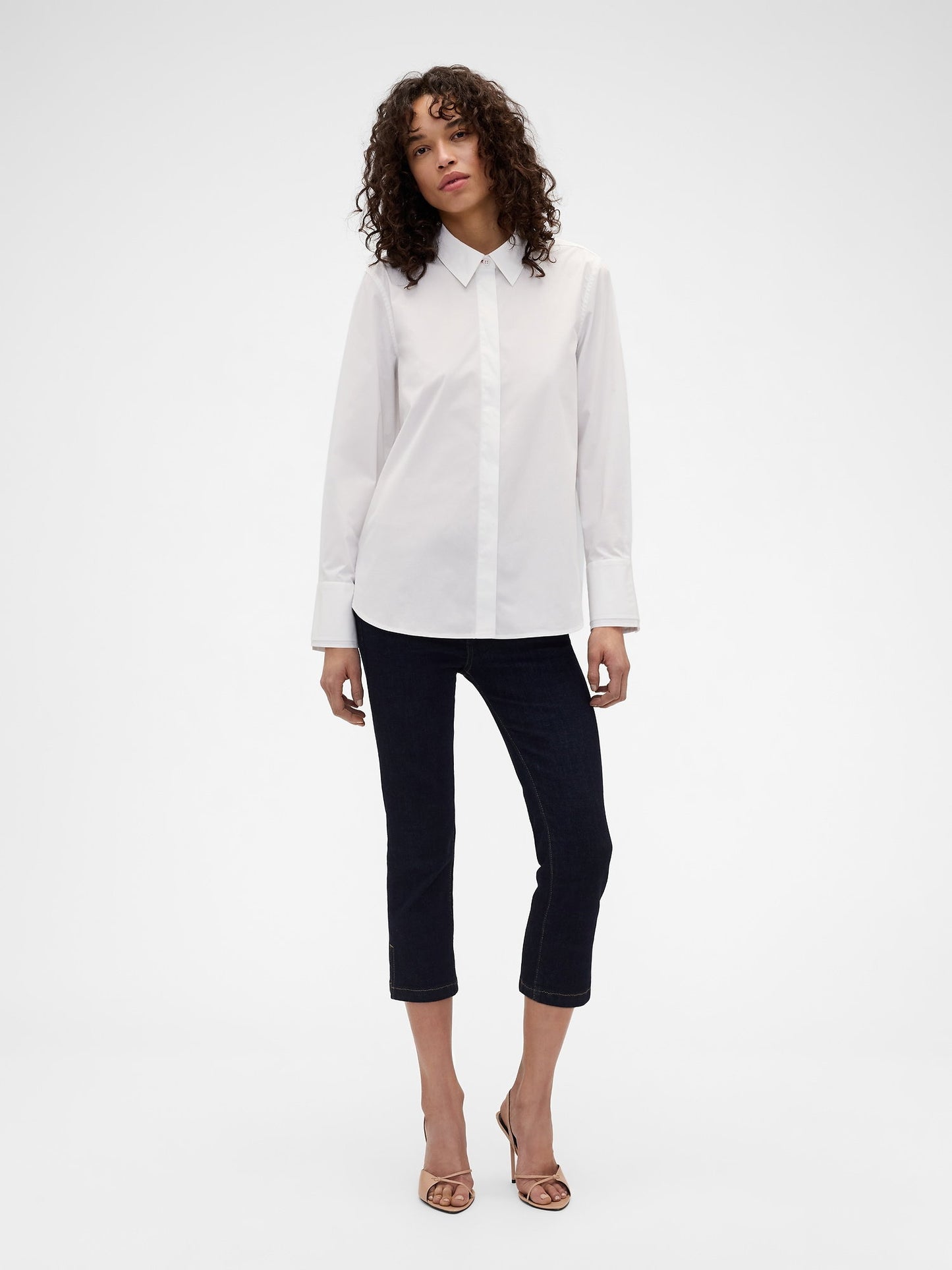 Beyaz Gap × Victoria Beckham Relaxed Poplin Gömlek