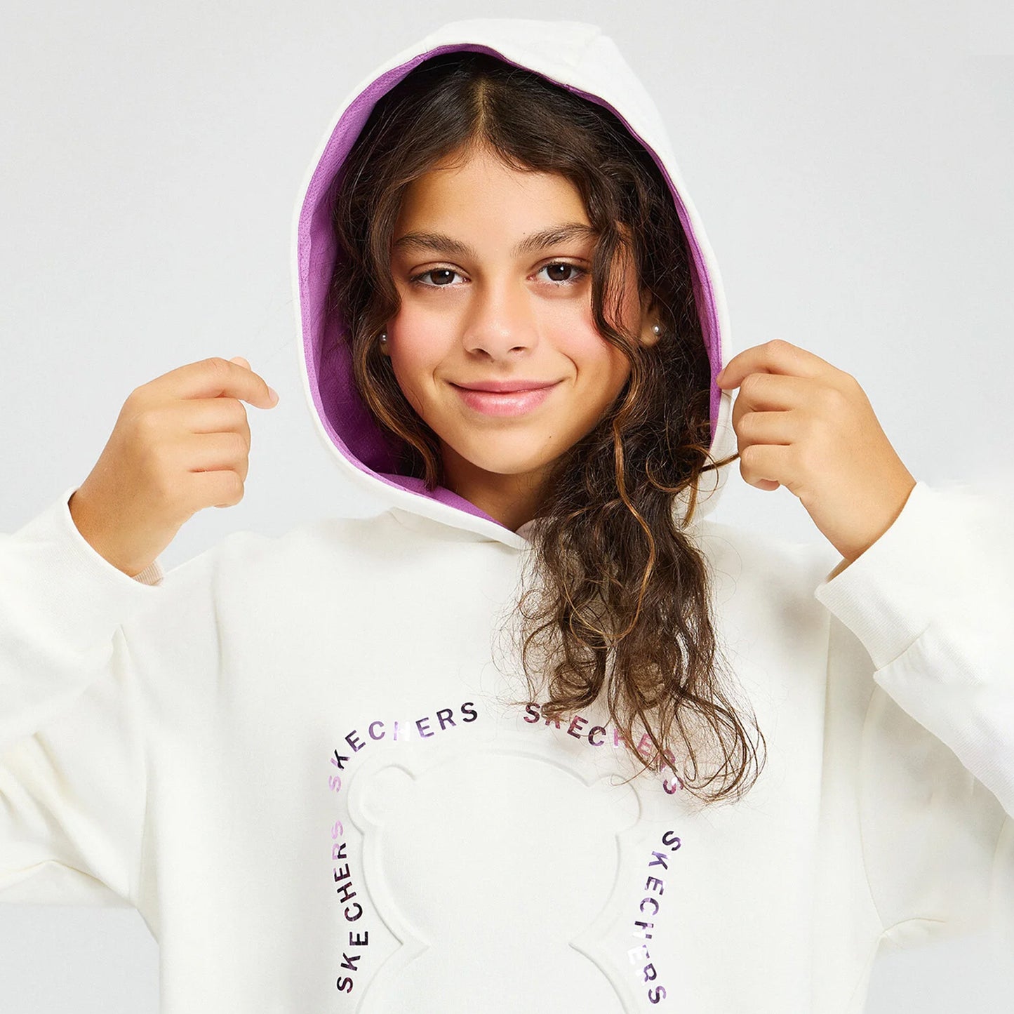 Skechers G 2xi-lock Loose Fit Sweatshirt Çocuk Beyaz Sweatshirt