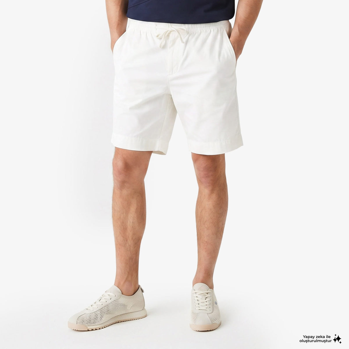 House Of Superstep X Lacoste Kapsul Koleksiyon Erkek Beyaz Şort