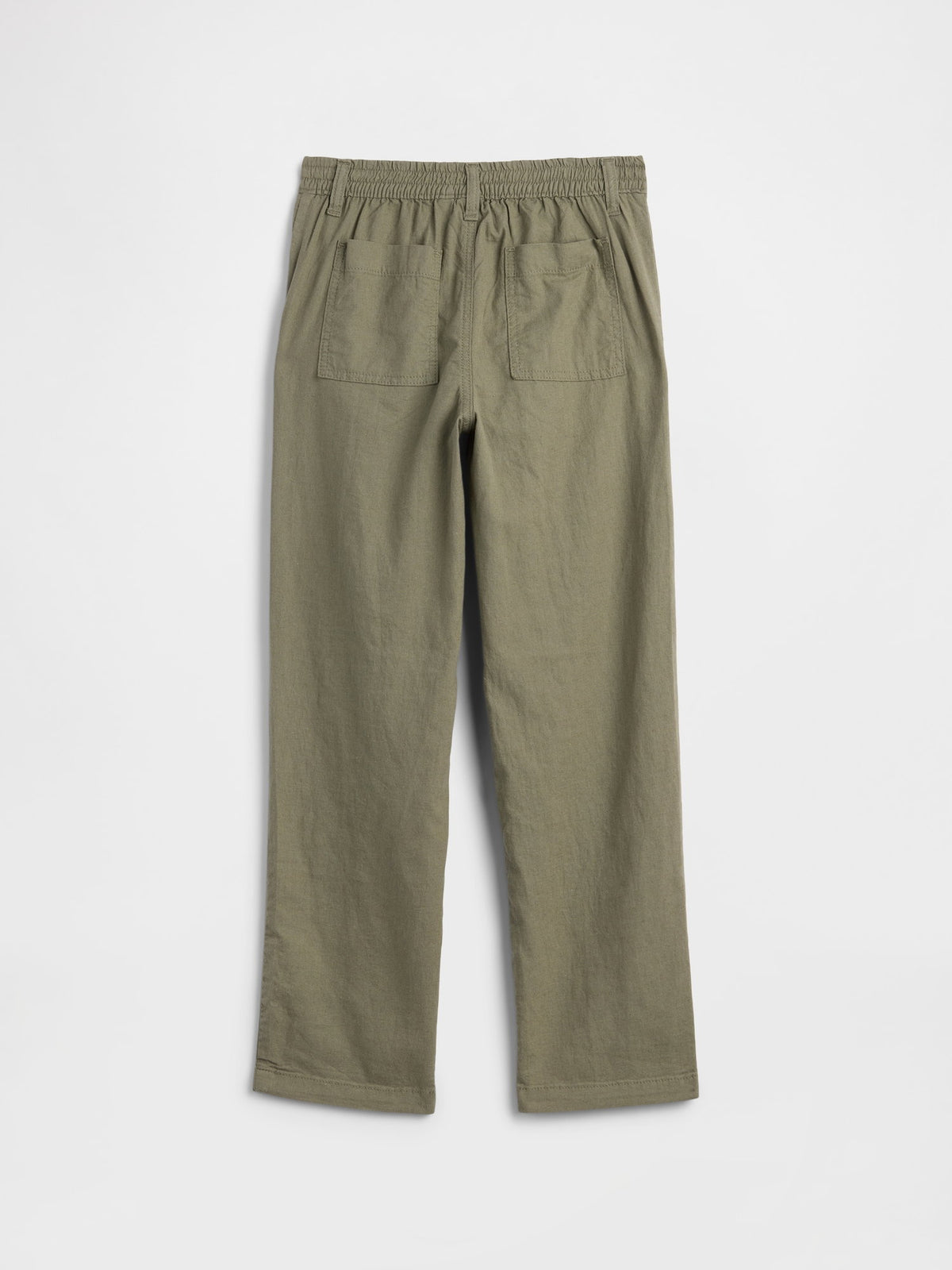 Haki Relaxed Keten Karışımlı Pantolon