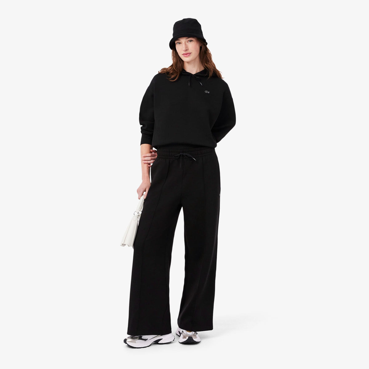 Lacoste Wide Fit Jersey Kadın Siyah Pantolon