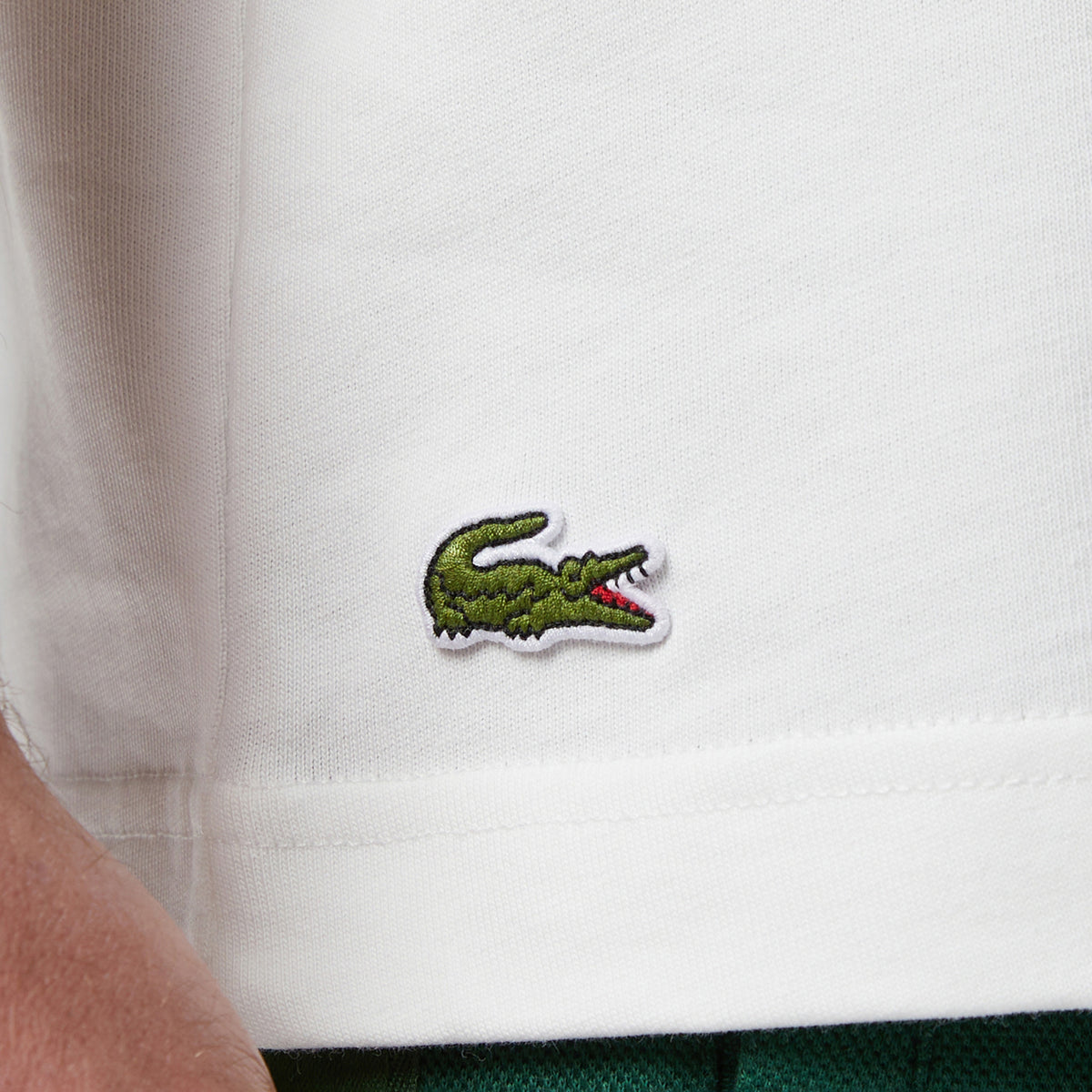 Lacoste Erkek Loose Fit Bisiklet Yaka Baskılı Krem T-shirt
