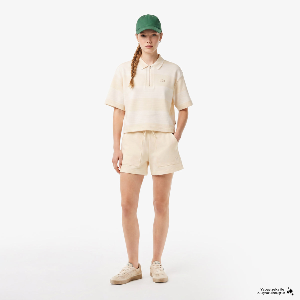 House Of Superstep X Lacoste Kapsul Koleksiyon Kadın Bej Polo