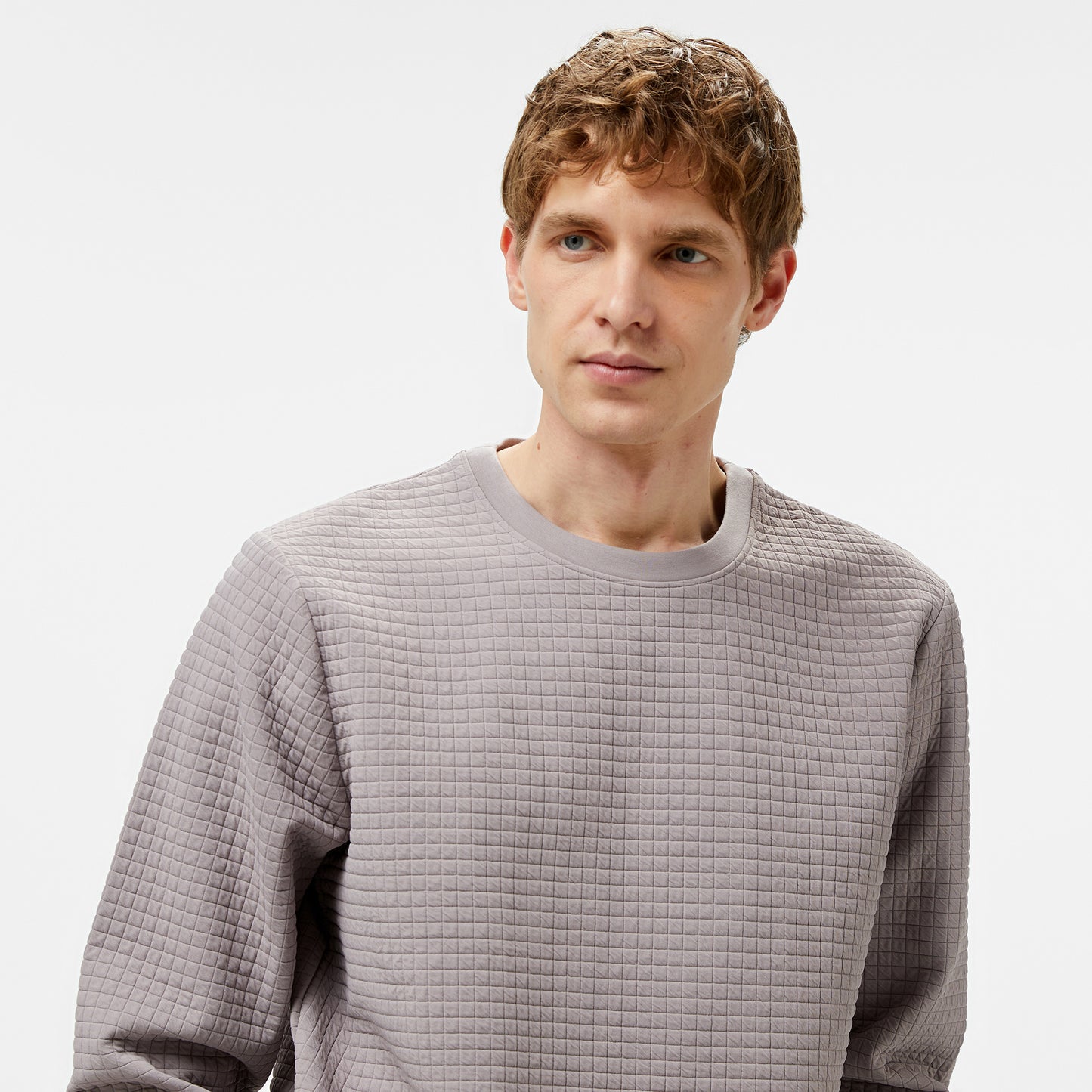 Under Armour Unstoppable Fleece Grid Bisiklet Yaka Erkek Gri Sweatshirt