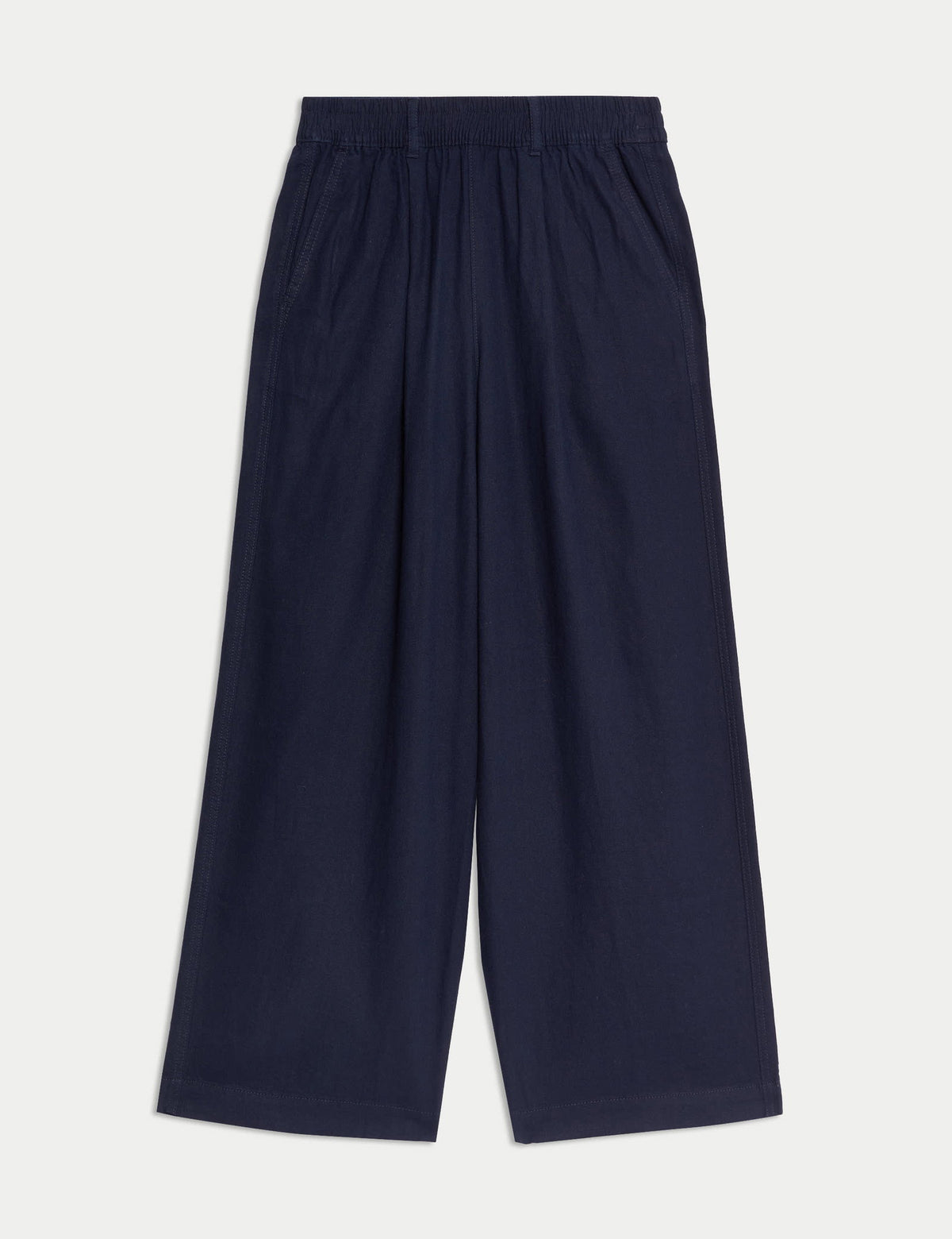 Keten Karışımlı Geniş Paça Pantolon