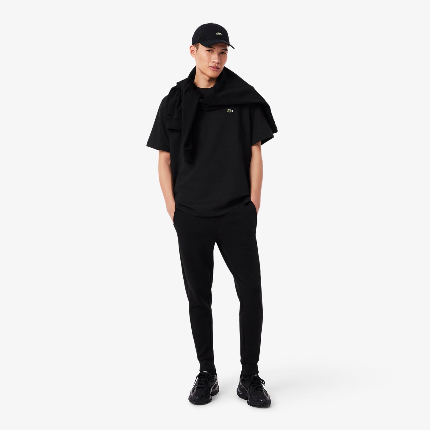Lacoste Erkek Relaxed Fit Bisiklet Yaka Siyah T-shirt