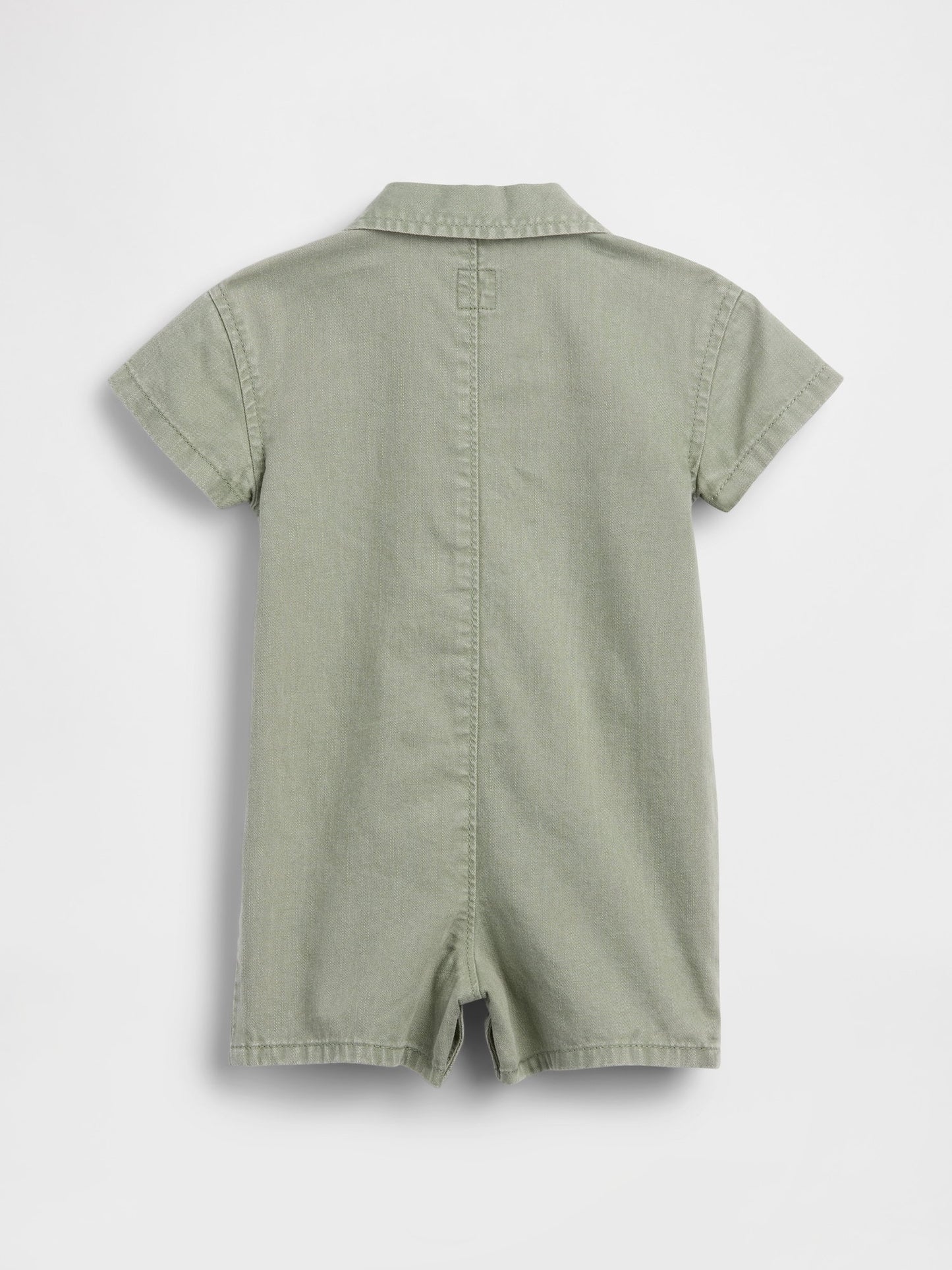 Açık Yeşil Denim Cepli Shorty Tulum