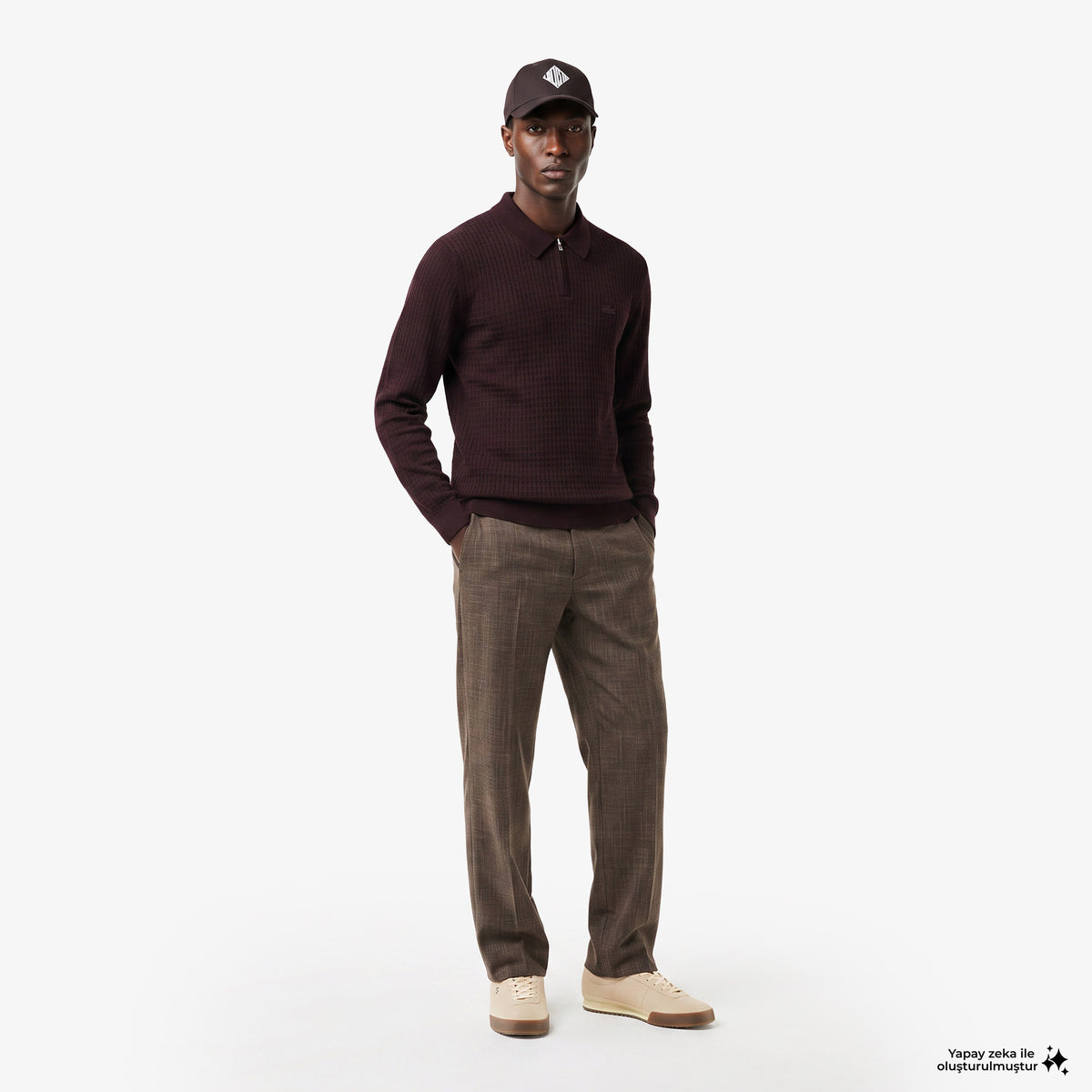 Lacoste Regular Fit Erkek Bordo Kazak