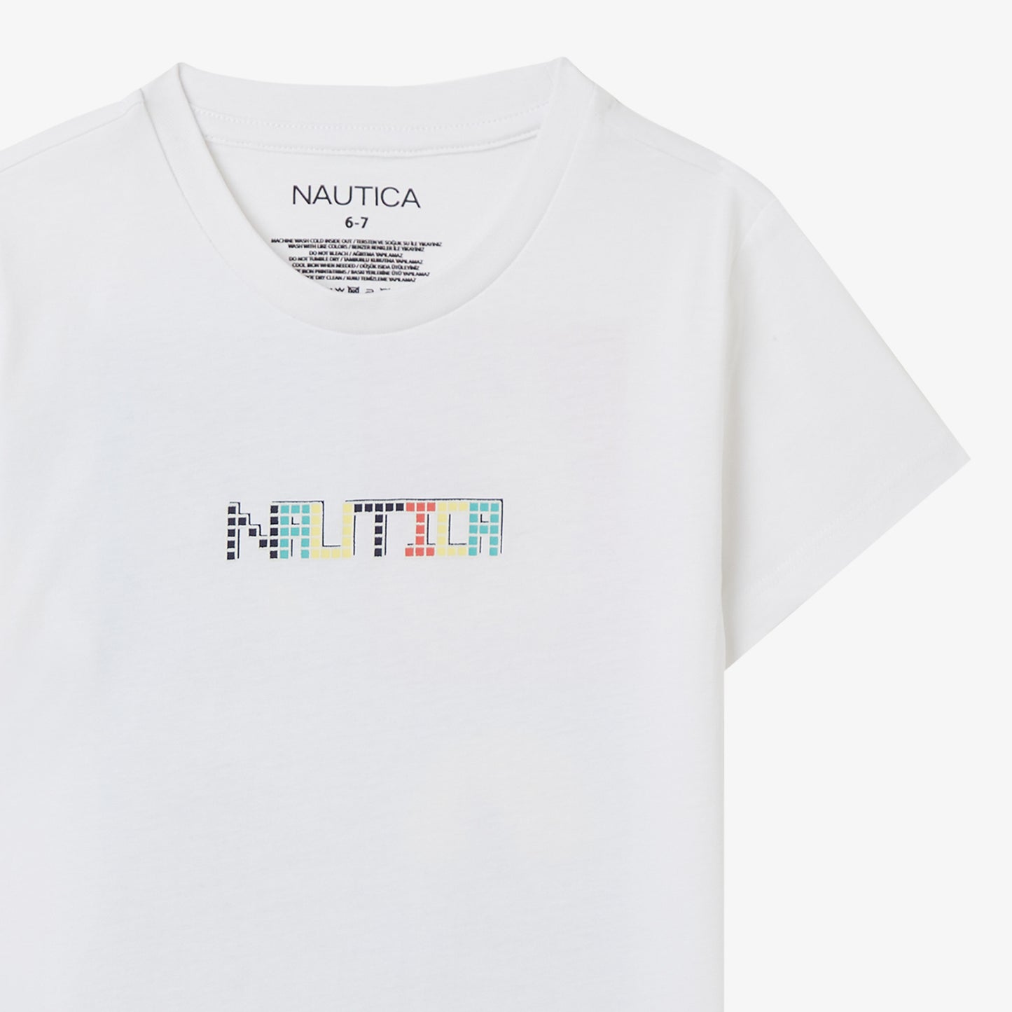 Nautica Erkek Çocuk Beyaz Regular Fit Baskılı T-shirt