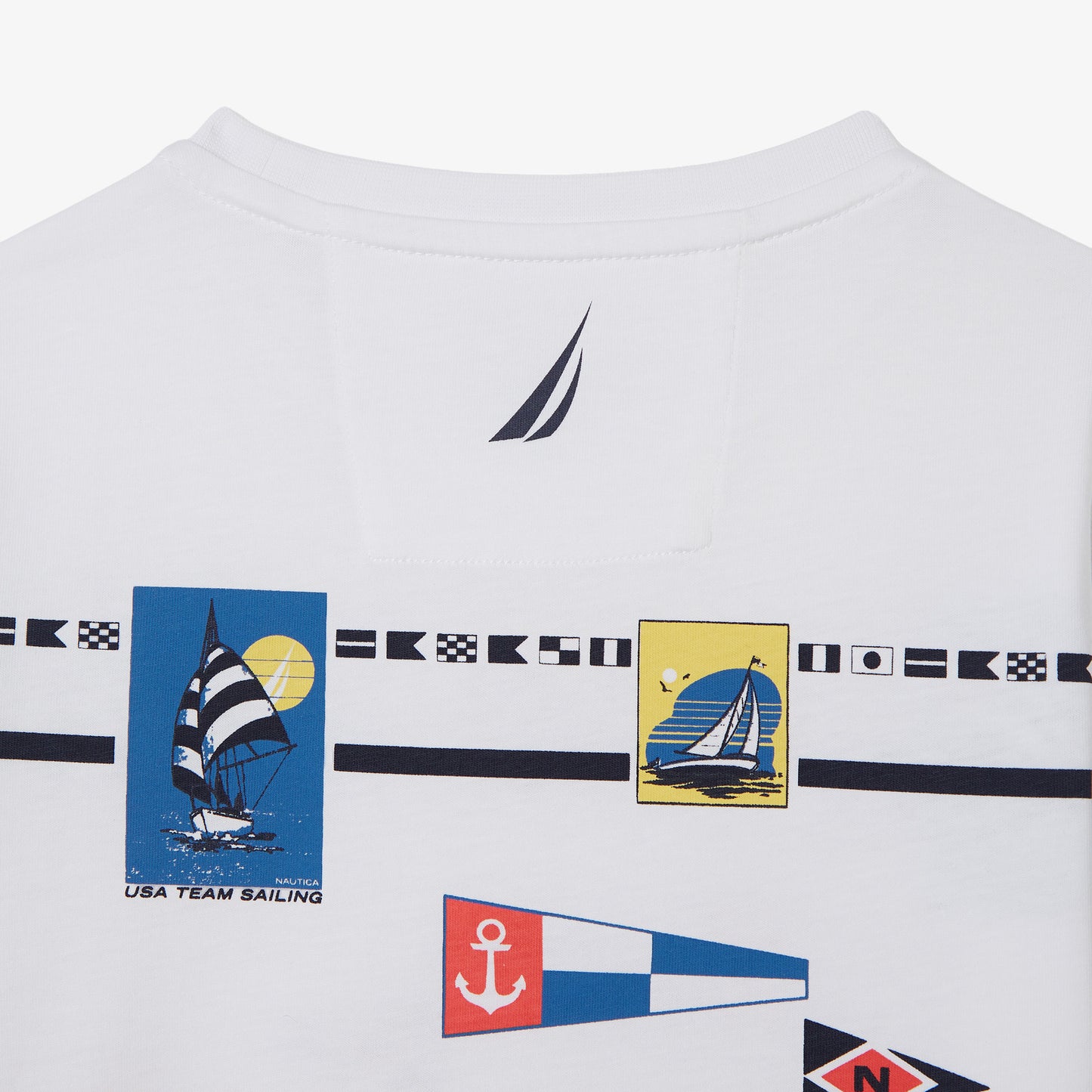 Nautica Erkek Çocuk Beyaz Regular Fit Baskılı T-shirt